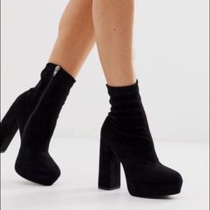 ASOS DESIGN Wide Fit Blake platform sock boots